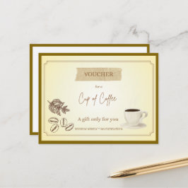 'Tasse Kaffee' Lustiger Geschenkgutschein Postkarte