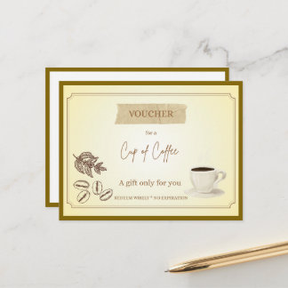 'Tasse Kaffee' Lustiger Geschenkgutschein Postkarte