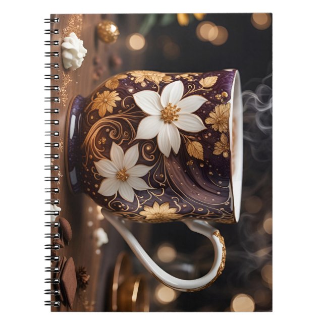 Tasse Kaffee mit Schokolade Notizblock (Vorderseite)