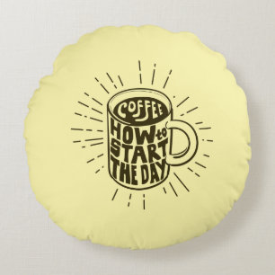 Tasse Kaffee Rundes Kissen