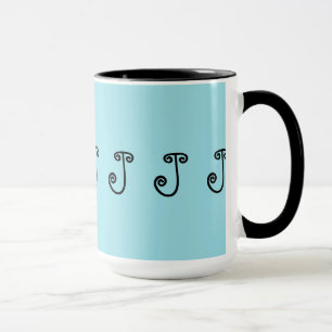 Tasse, Kaffee, Tee, Türkis, Schwarzes, Anfangs"J Tasse
