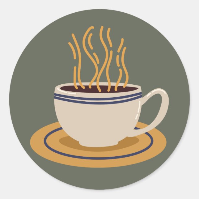 Tasse Kaffeemaschine Runder Aufkleber (Vorderseite)
