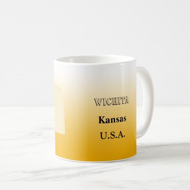 Tasse - Kansas Staat Karte mit Stadt (VorderseiteRechts)