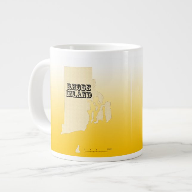 Tasse - Karte des Bundesstaates Rhode Island mit S (Vorderseite Links)