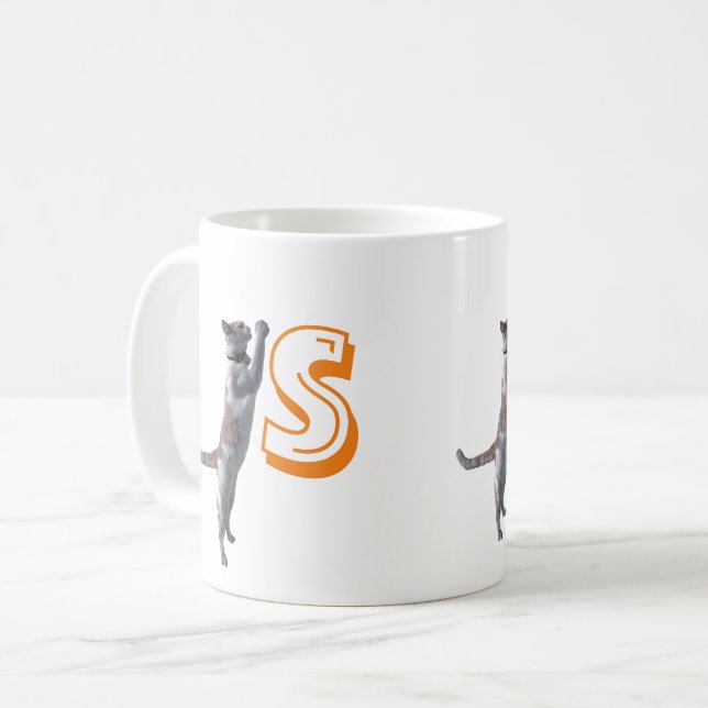 Tasse - Katze mit Anfangs- und Name (Vorderseite Links)