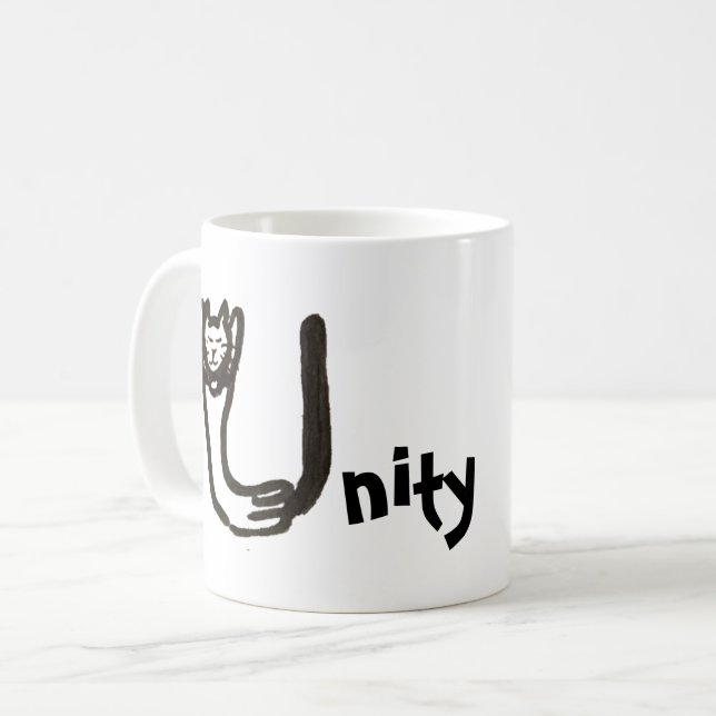 Tasse - Katzenbrief U mit Name (Vorderseite Links)