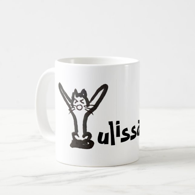 Tasse - Katzenbrief Y mit Name (Vorderseite Links)