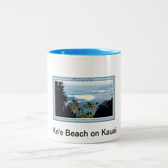Tasse-Kauais Ke'e Strand Zweifarbige Tasse (Mittel)