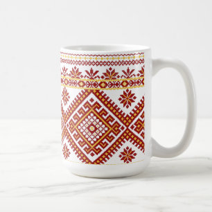 Tasse Klassiker Ukrainischer Kreuzstich Rot