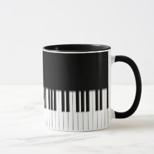 Tasse - Klavier-Tastatur Schwarz-weiß