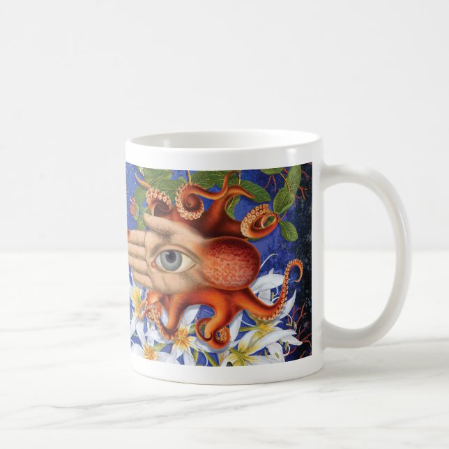 Tasse Kraken-u. Blumen-Tasse (Rechts)