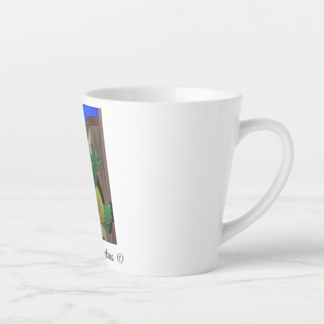 Tasse Latte-fun-Foto von Augie the Turtle (Rechts)