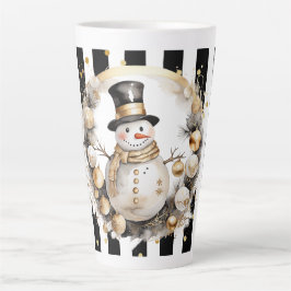 Tasse Latte Groß Snowman and Stripes Var07