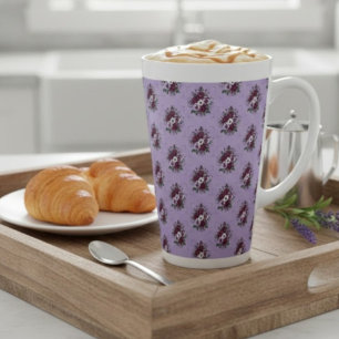 Tasse Latte Veilchenstrauß