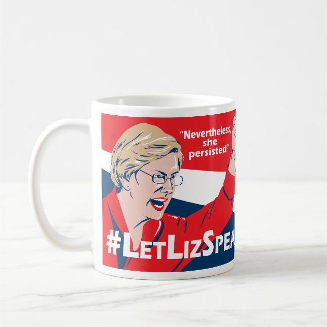 Tasse #LetLizSpeak Elizabeth Waren - durch BJCM (Links)