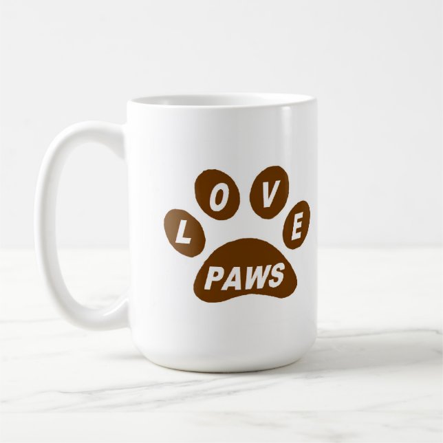Tasse Liebe Paws Brown (Links)