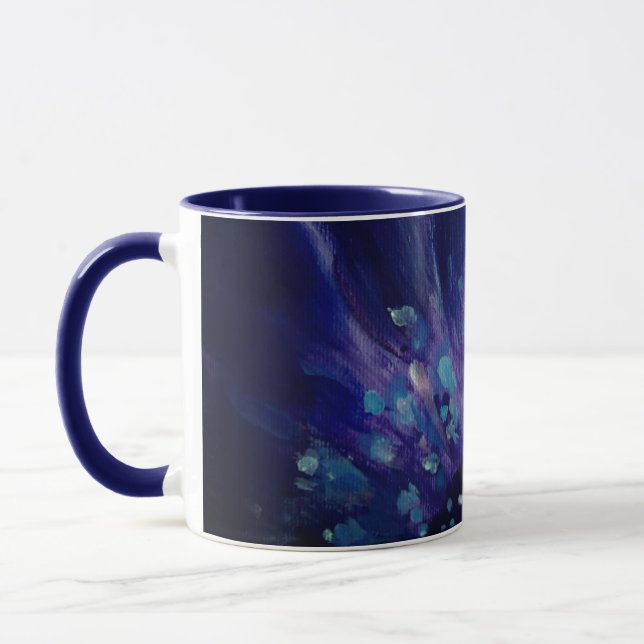 Tasse lila Art Foliage Malerei (Links)