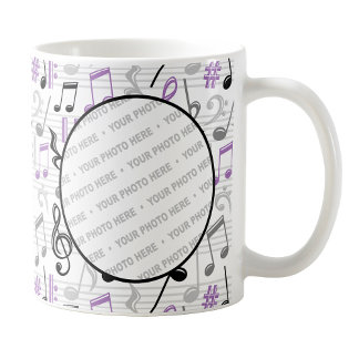 Tasse lila Music Pattern Foto