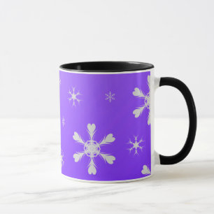 Tasse lila Schneeflocken
