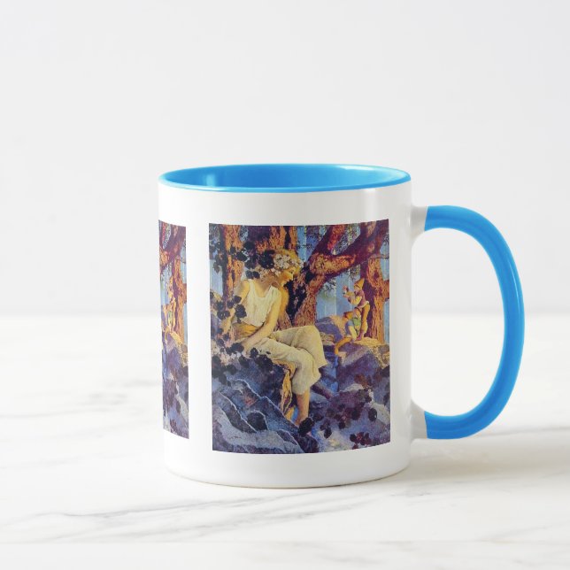Tasse: Mädchen mit Elfen - von Maxfield Parrish Tasse (Rechts)