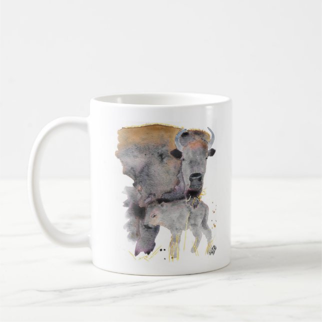 Tasse, Mama und Baby Buffalo Kaffeetasse (Links)