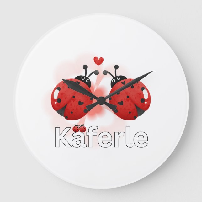 Tasse Marienkäfer Große Wanduhr (Vorderseite)