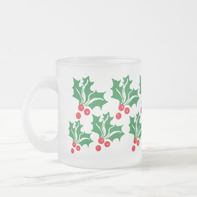 Tasse: mattierte Tasse aus Weihnachtsglas (Links)