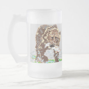 Tasse mattierter Glasbierbär/Grizzlybär