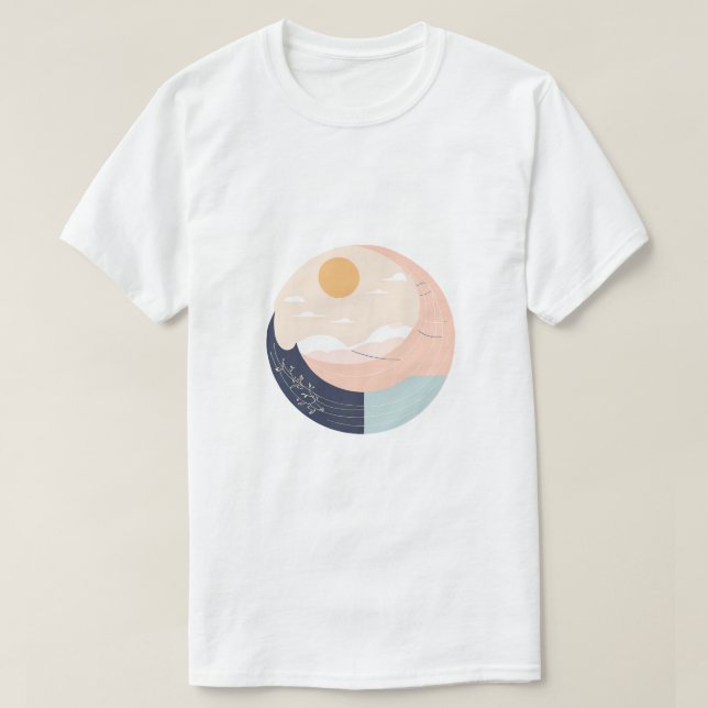 Tasse Minimalistisch Sun und Moon Boho - Himmelsli T-Shirt (Design vorne)