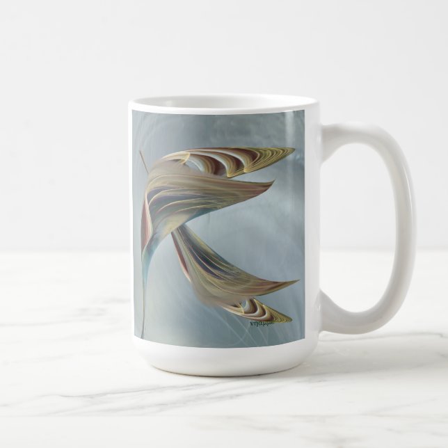 Tasse mit abstraktem der tropischen Blumen (Rechts)