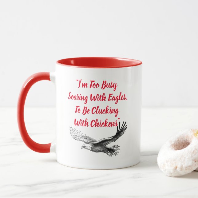 Tasse "Mit Adlern in die Höhe schießen" (Mit Donut)