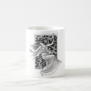 Tasse mit altem Tanzenden Frau Motiv