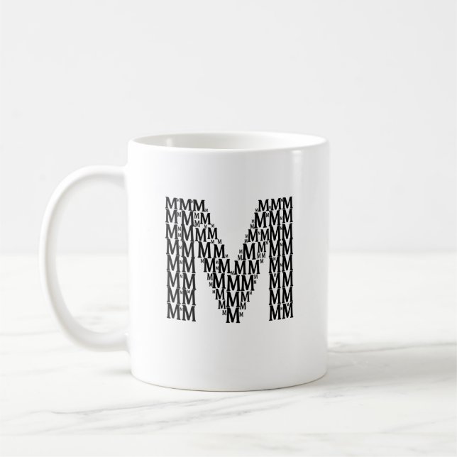 Tasse mit Anfangsbuchstabe M – Minimalistischer mo (Links)