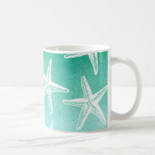 Tasse mit Aquarell - Starfish Aquamarin