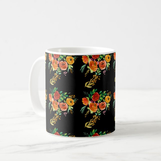 Tasse mit Aquarellsommermotiv (Vorderseite Links)