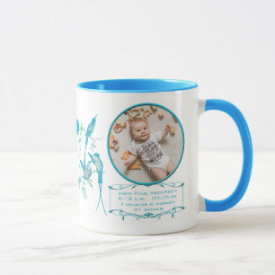 Tasse mit Baby-Foto Wichtige Geburtsdaten
