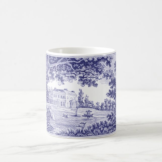 Tasse mit blauer Toile - französisches Landdekor (Mittel)