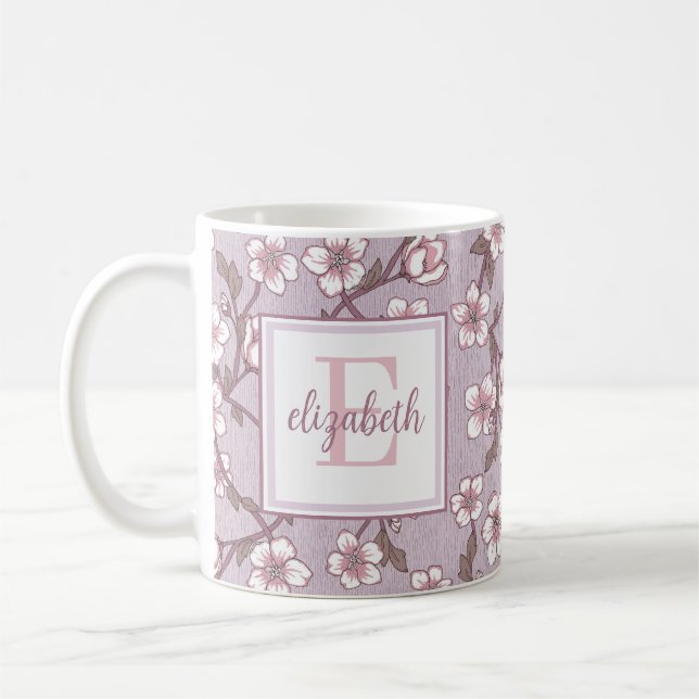 Tasse mit Blumenschrift - Personalisierter Kaffee (Links)