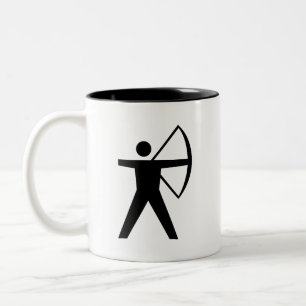 Tasse mit 'Bogenschießen'-Piktogramm