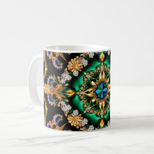 Tasse mit brasilianischem Farbdesign (Vorderseite Links)