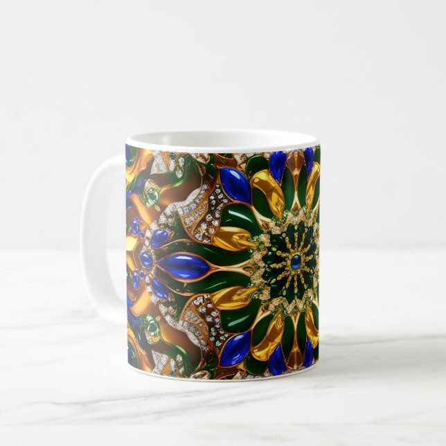 Tasse mit brasilianischem Farbdesign (Vorderseite Links)