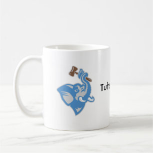 Tasse mit Brown und blaues Logo und Text