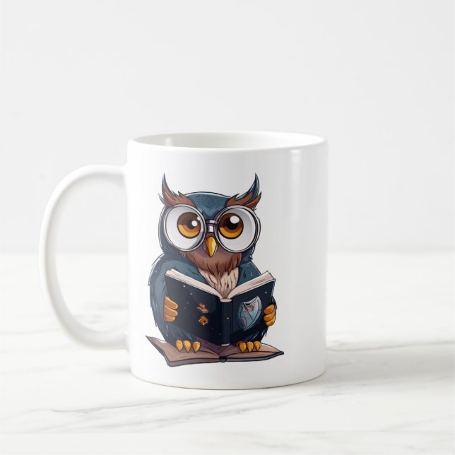 Tasse mit Buchlesedesign (Links)