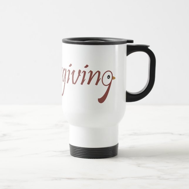 Tasse mit Cartoon Erntedank Truthahn (Rechts)