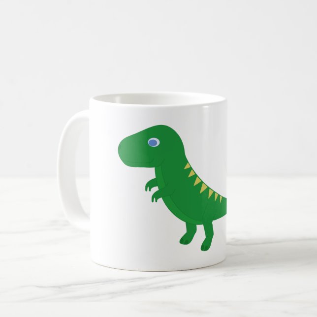 Tasse mit Cartoon-T-Rex (Vorderseite Links)