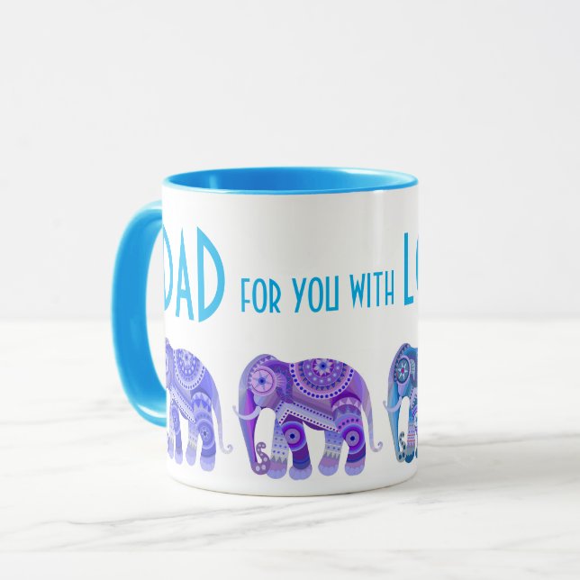 TASSE MIT COOLEN GRÜNEN ELEFANTEN (Vorderseite Links)