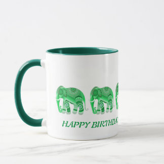 TASSE MIT COOLEN GRÜNEN ELEFANTEN