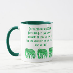 TASSE MIT COOLEN GRÜNEN ELEPHANEN für Freund