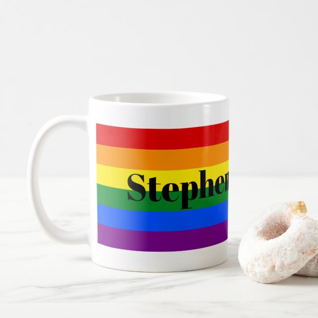 Tasse mit dem Namen des Rainbow Prilag (Mit Donut)