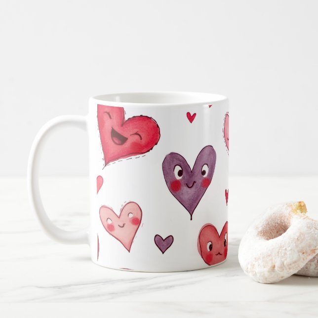 Tasse mit dem Valentinstag-Design (Mit Donut)